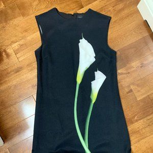 Victoria Beckham Black Calla Lily Flounce Dress